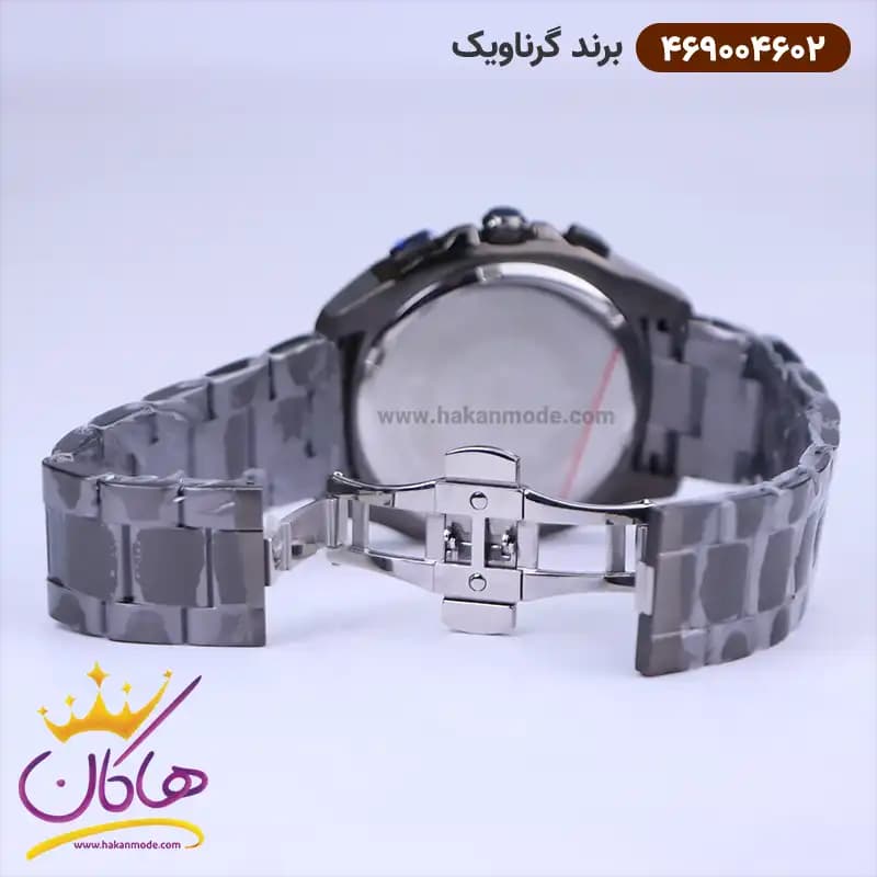 ساعت گرناویک مردانه فلزی تمام دودی کرنوگراف 469004602 — تصویر ۲