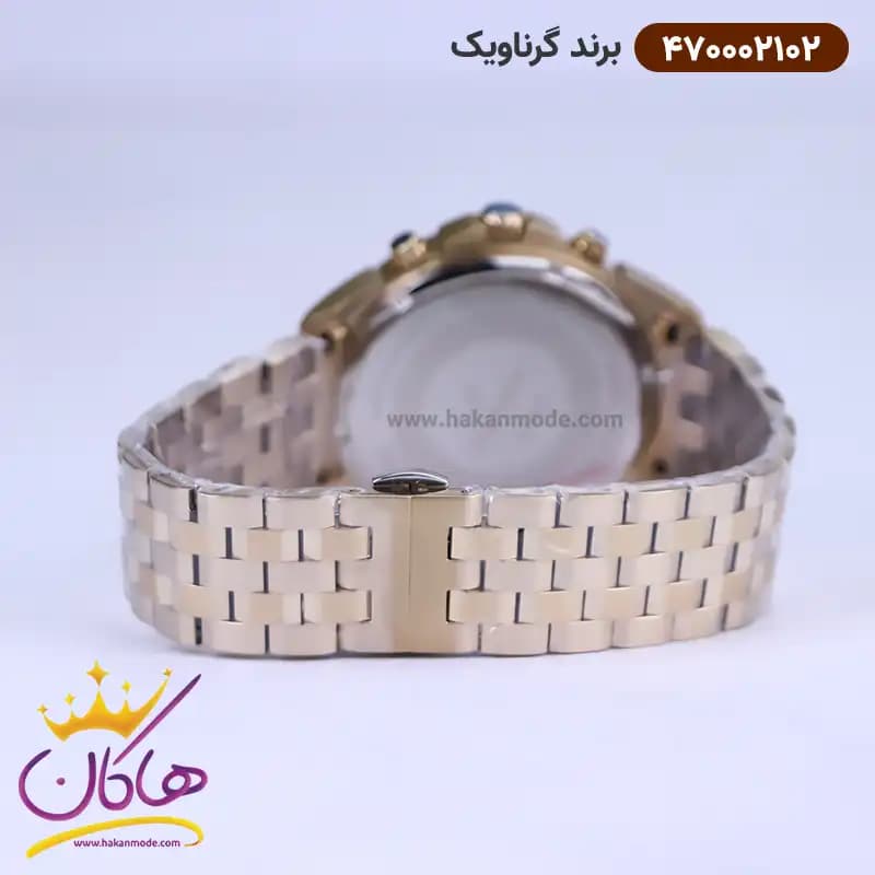 ساعت گرناویک مردانه فلزی طلایی کرنوگراف 470002102 — تصویر ۳