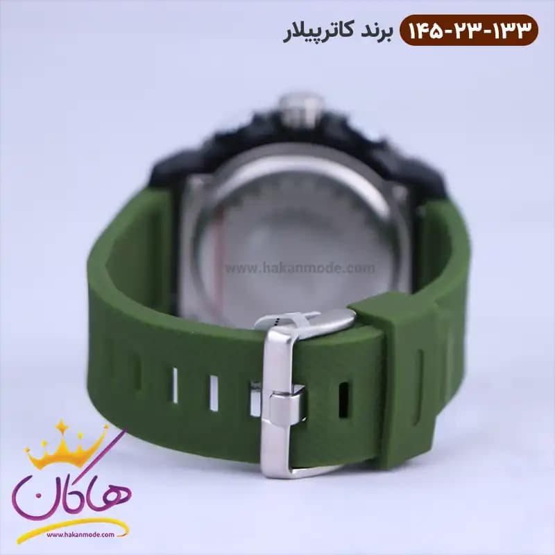 ساعت کاترپیلار مردانه بند رابر سبز دو زمانه MF.145.23.133 — تصویر ۳