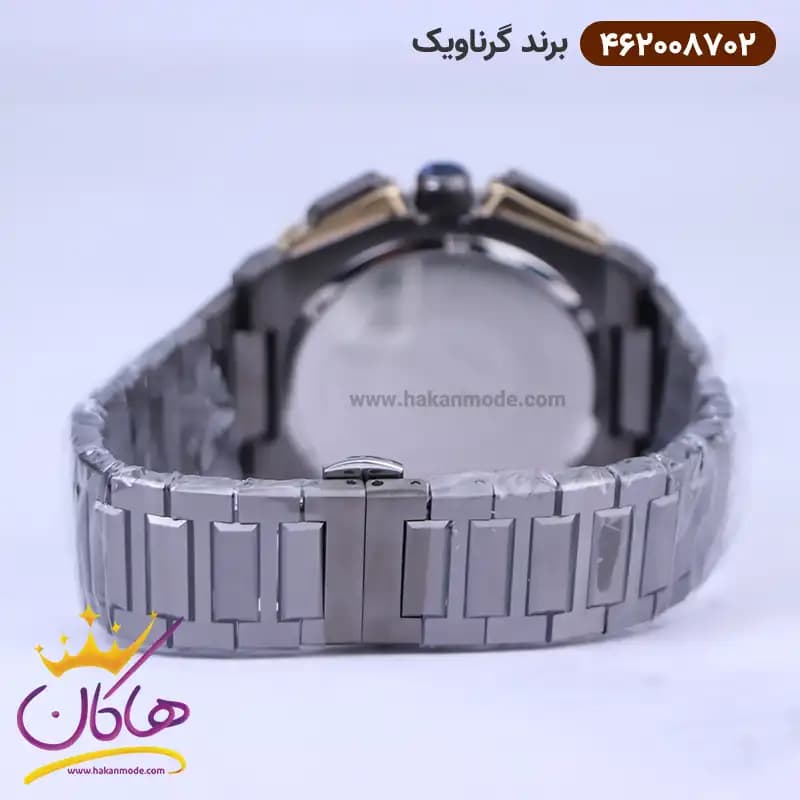 ساعت گرناویک مردانه فلزی دودی طلایی کرنوگراف 462008702 — تصویر ۳