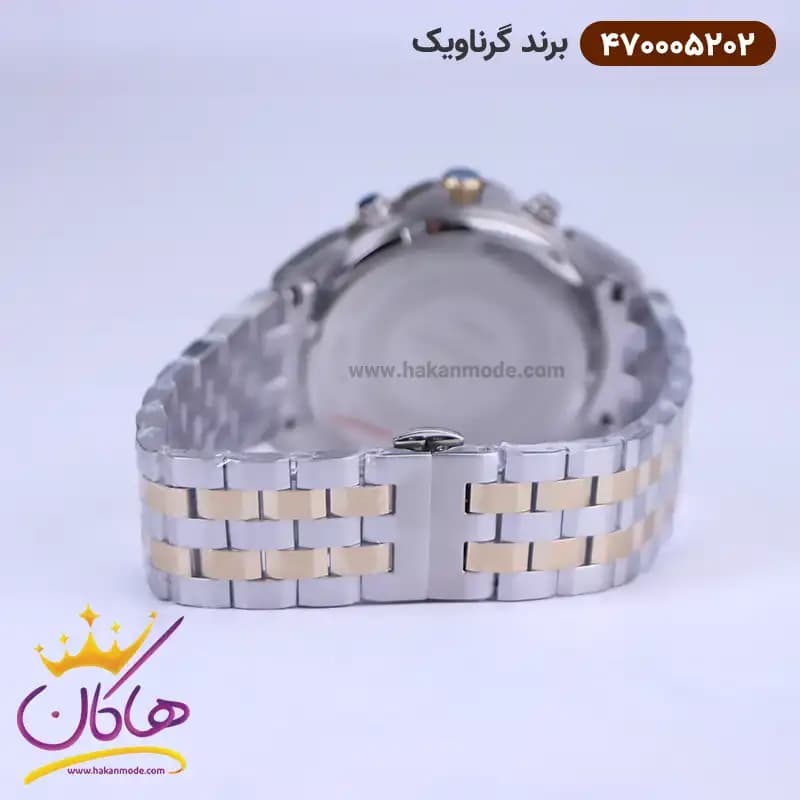 ساعت گرناویک مردانه فلزی نقره ای طلایی کرنوگراف 470005202 — تصویر ۳