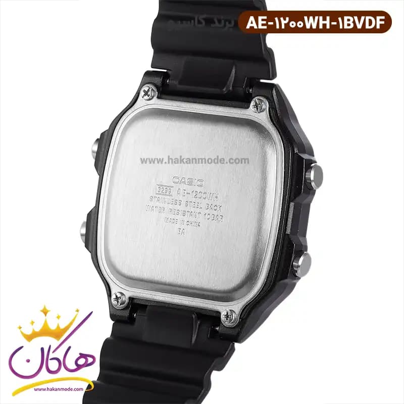 ساعت کاسیو مردانه رابر مشکی دیجیتالی AE-1200WH-1BVDF — تصویر ۳