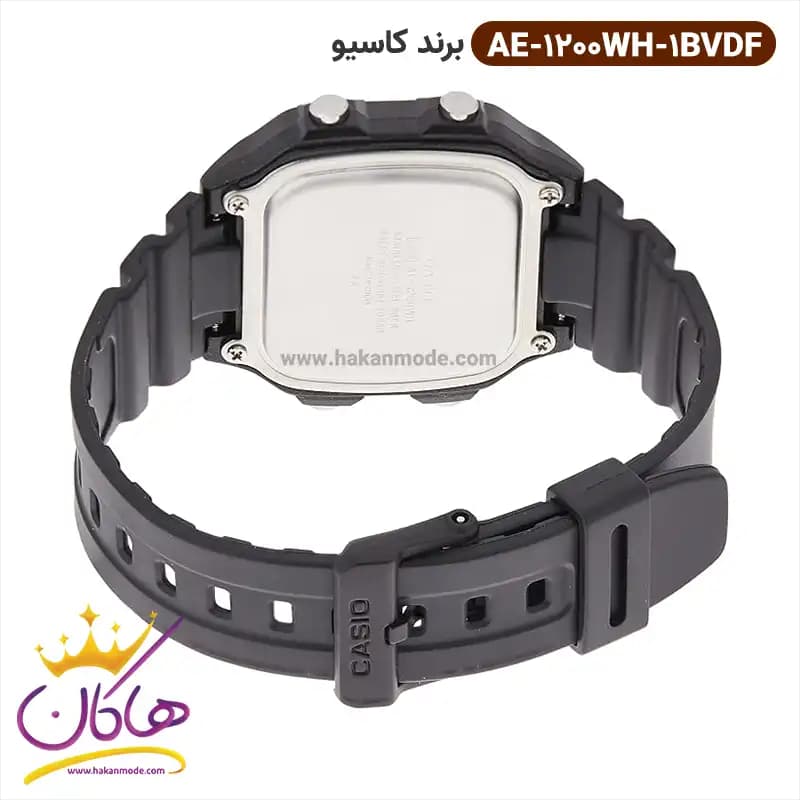 ساعت کاسیو مردانه رابر مشکی دیجیتالی AE-1200WH-1BVDF — تصویر ۲