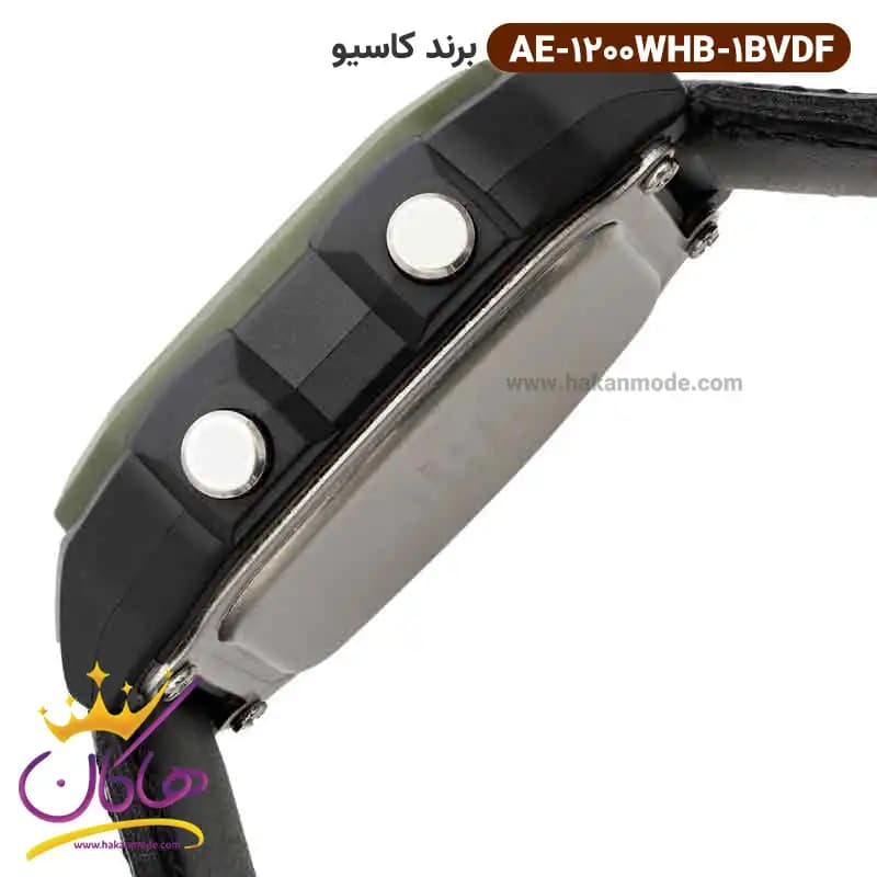ساعت کاسیو مردانه بند برزنت مشکی دیجیتالی AE-1200WHB-1BVDF — تصویر ۳