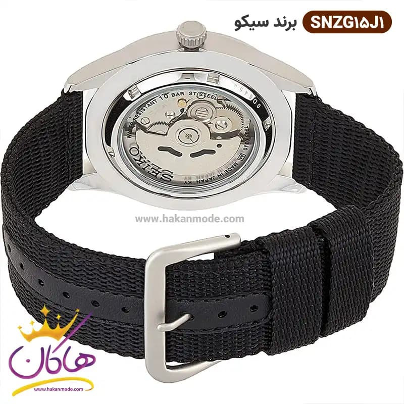 ساعت سیکو مردانه بند برزنت اتوماتیک SNZG15J1 — تصویر ۳