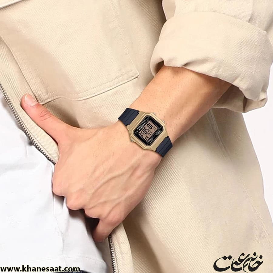 ساعت کاسیو مردانه رابر قاب طلایی دیجیتال W-217HM-9AVDF — تصویر ۷