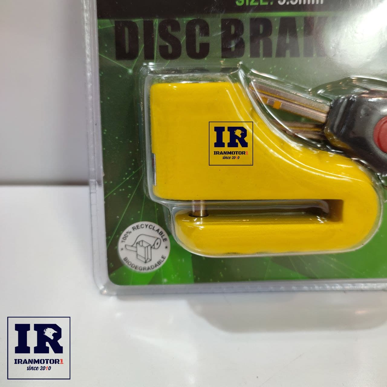 قفل دیسک سایز کوچک 5.5 mm برند OK زرد — تصویر ۲