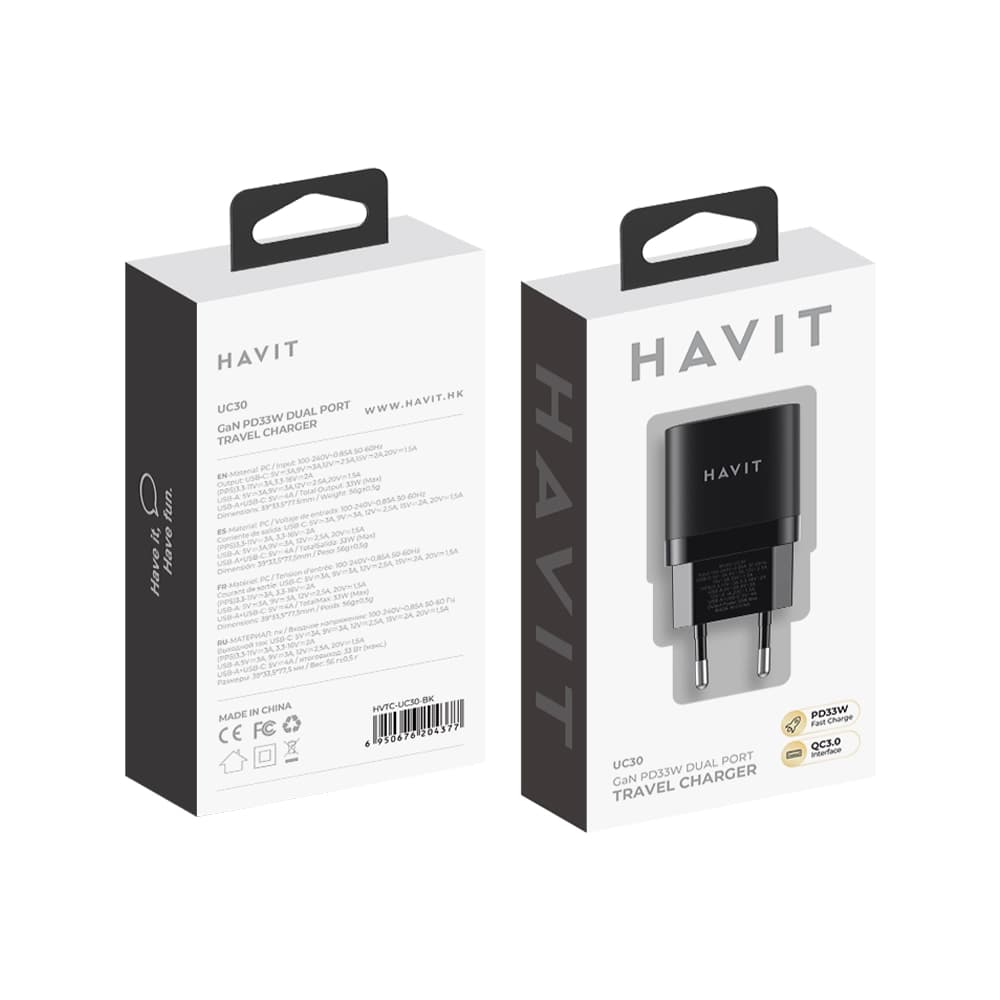 شارژر دیواری 3پورت HAVIT 30W — تصویر ۲