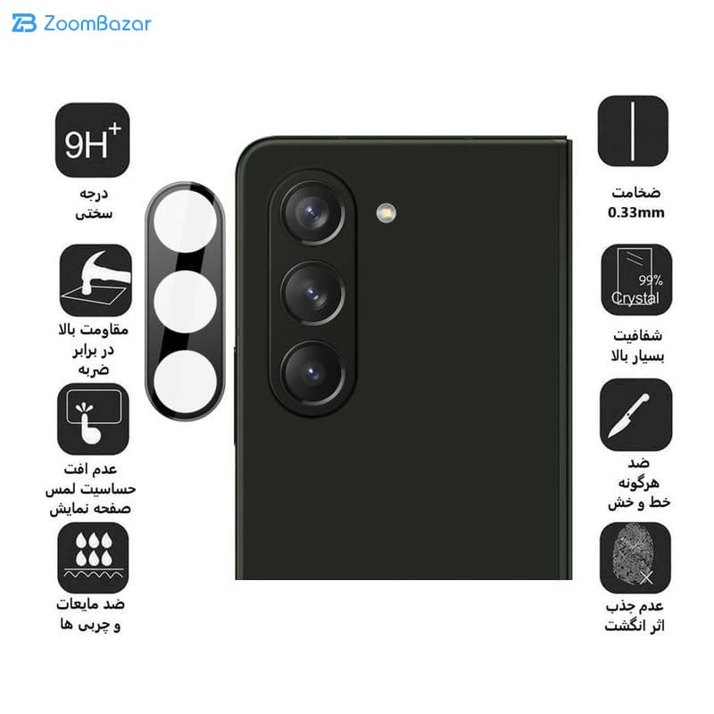 محافظ لنز دوربین اپیکوی مدل 3D-Power مناسب برای گوشی موبایل سامسونگ Galaxy Z Fold 5 — تصویر ۴