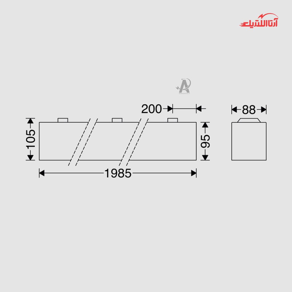 چراغ خطی LED آویز 54 وات مازی نور مدل اینفینیتی C — تصویر ۲