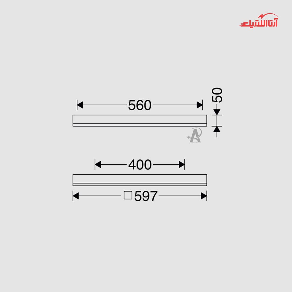 پنل LED آویز 49 وات 60×60 مازی نور مدل الگانس با دیفیوزر — تصویر ۲