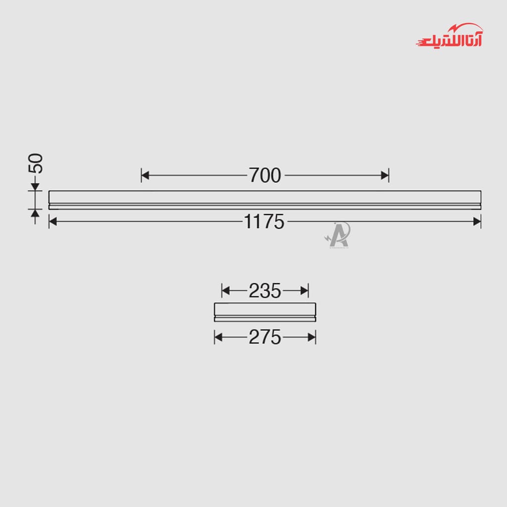 پنل LED آویز 33 وات 30×120 مازی نور مدل الگانس — تصویر ۲