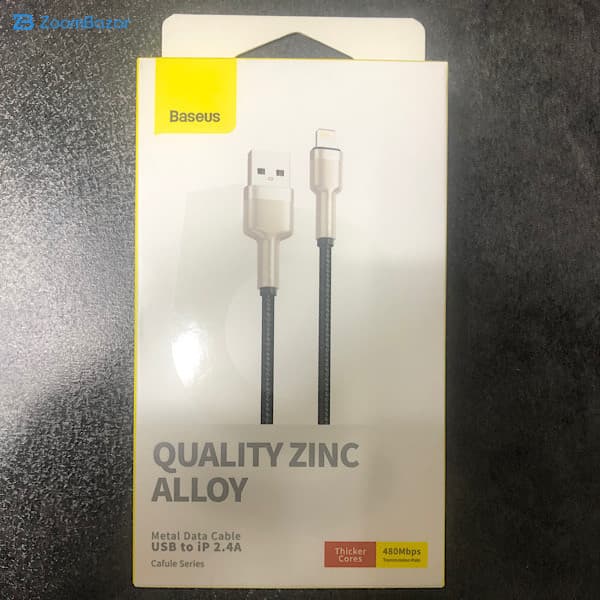 کابل تبدیل USB به لایتنینگ باسئوس مدل CALJK-B QUALITY ZINC ALLOY طول 2 متر — تصویر ۶
