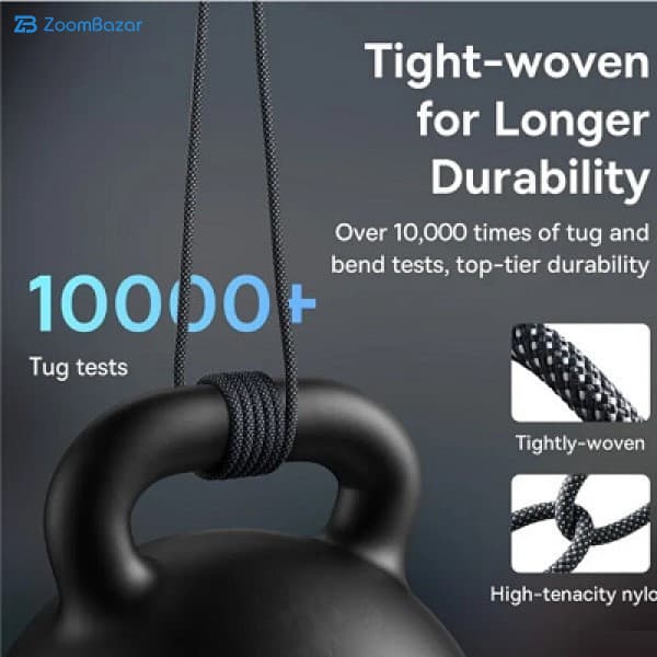 کابل تبدیل USB به USB-C بیسوس مدل Dynamic Series 100W طول 1 متر — تصویر ۲