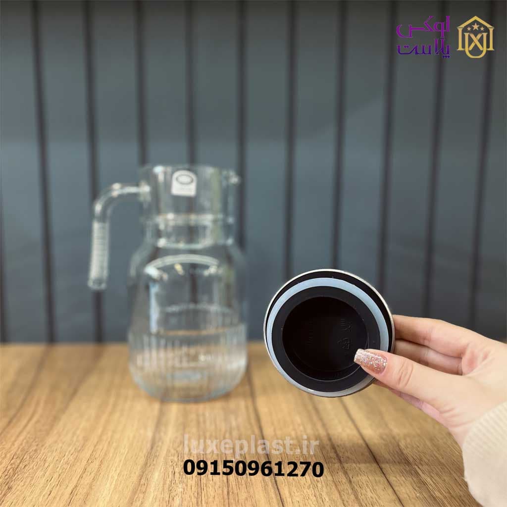 پارچ شیشه ای شیاردار 1/5لیتر درب استیل لیمون 2375 — تصویر ۸