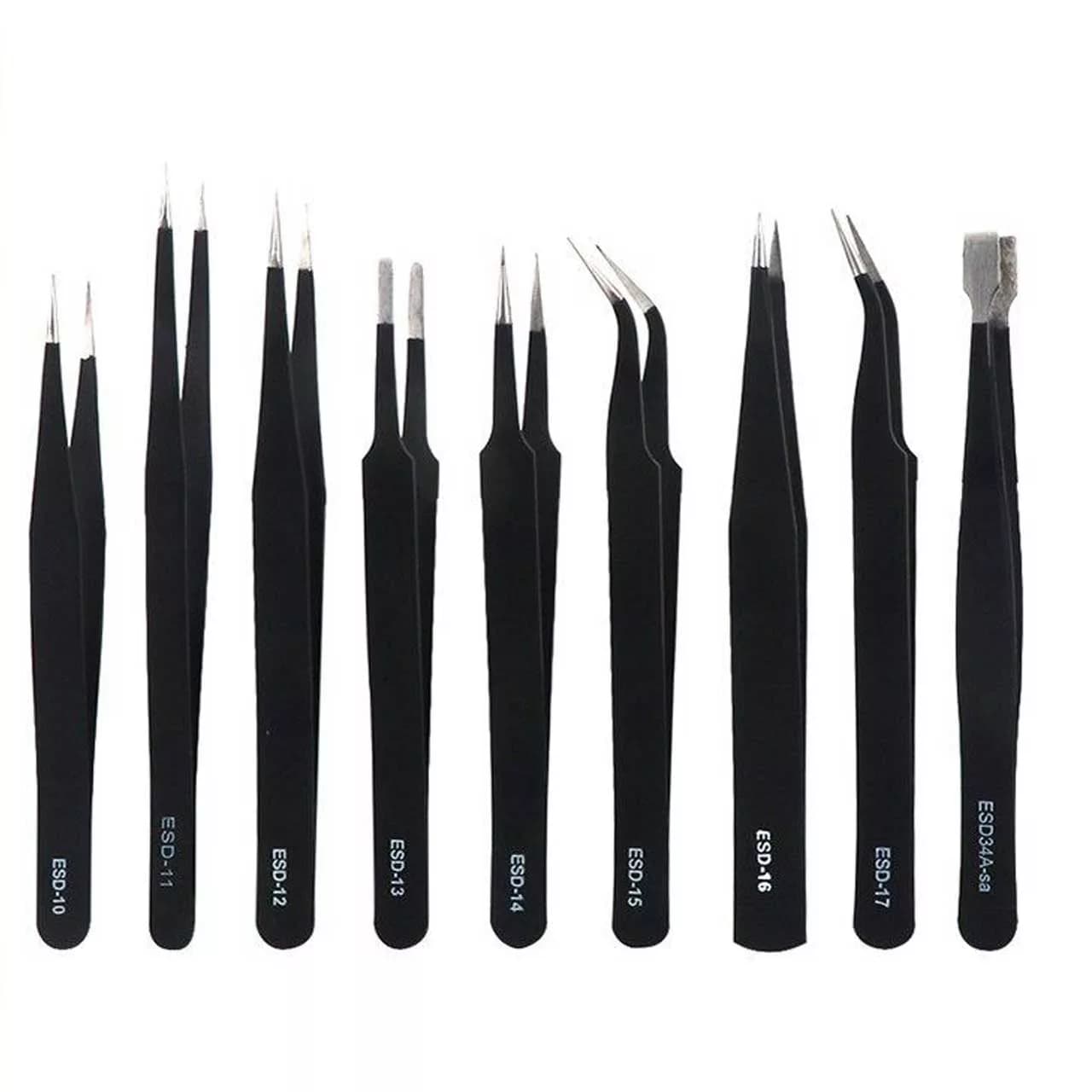 انبر پنس ای اس دی مدل ESD-10-17 مجموعه 9 عددی