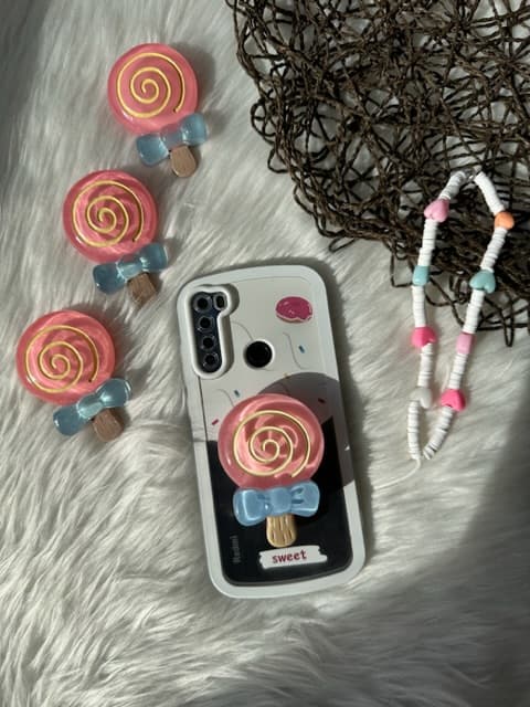 قاب آبنبات چوبی sweet candy با آویز(آیفون سامسونگ شیائومی) — تصویر ۲