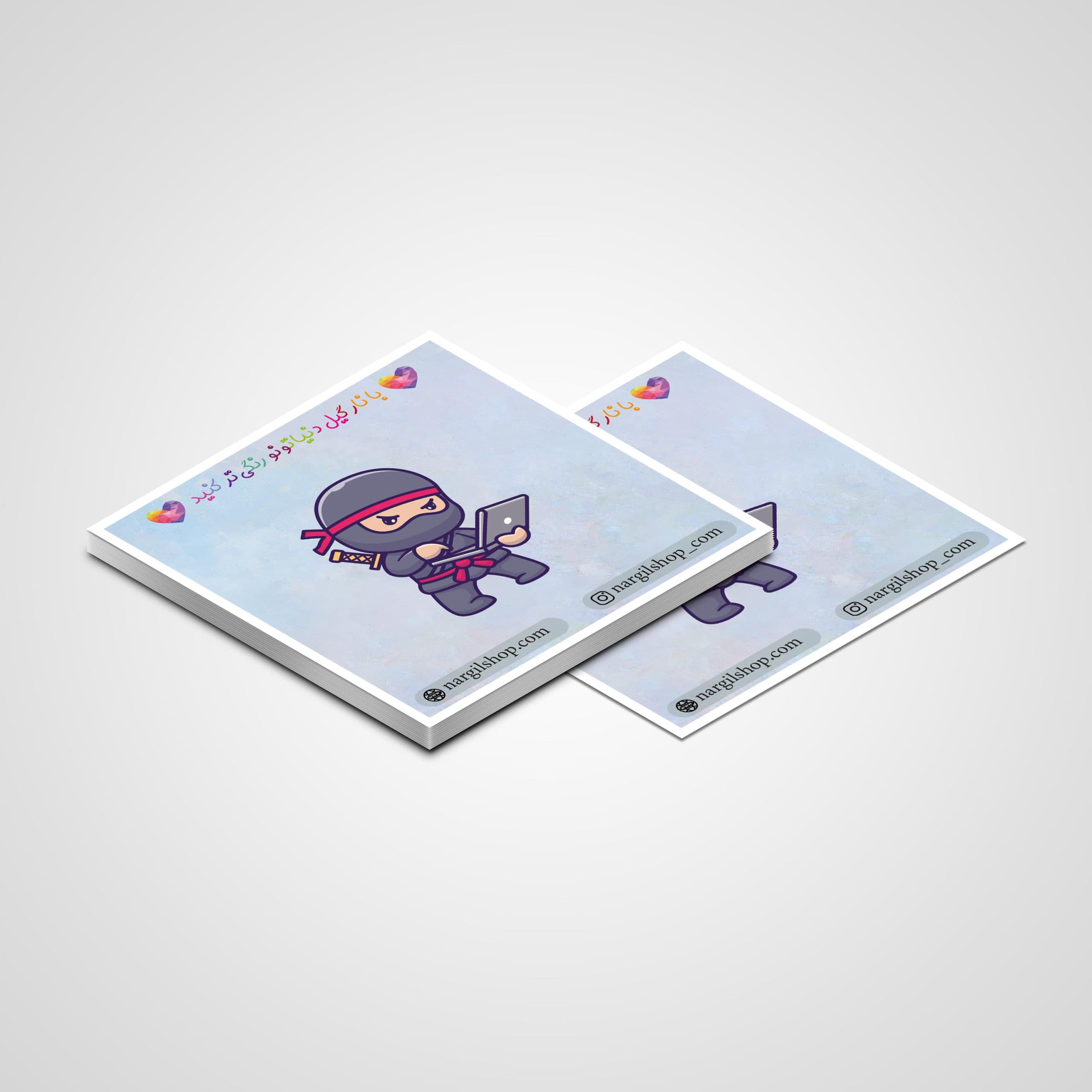 استیکر نینجا هکر گوگولی 01 | The cute ninja hacker sticker 01 — تصویر ۲