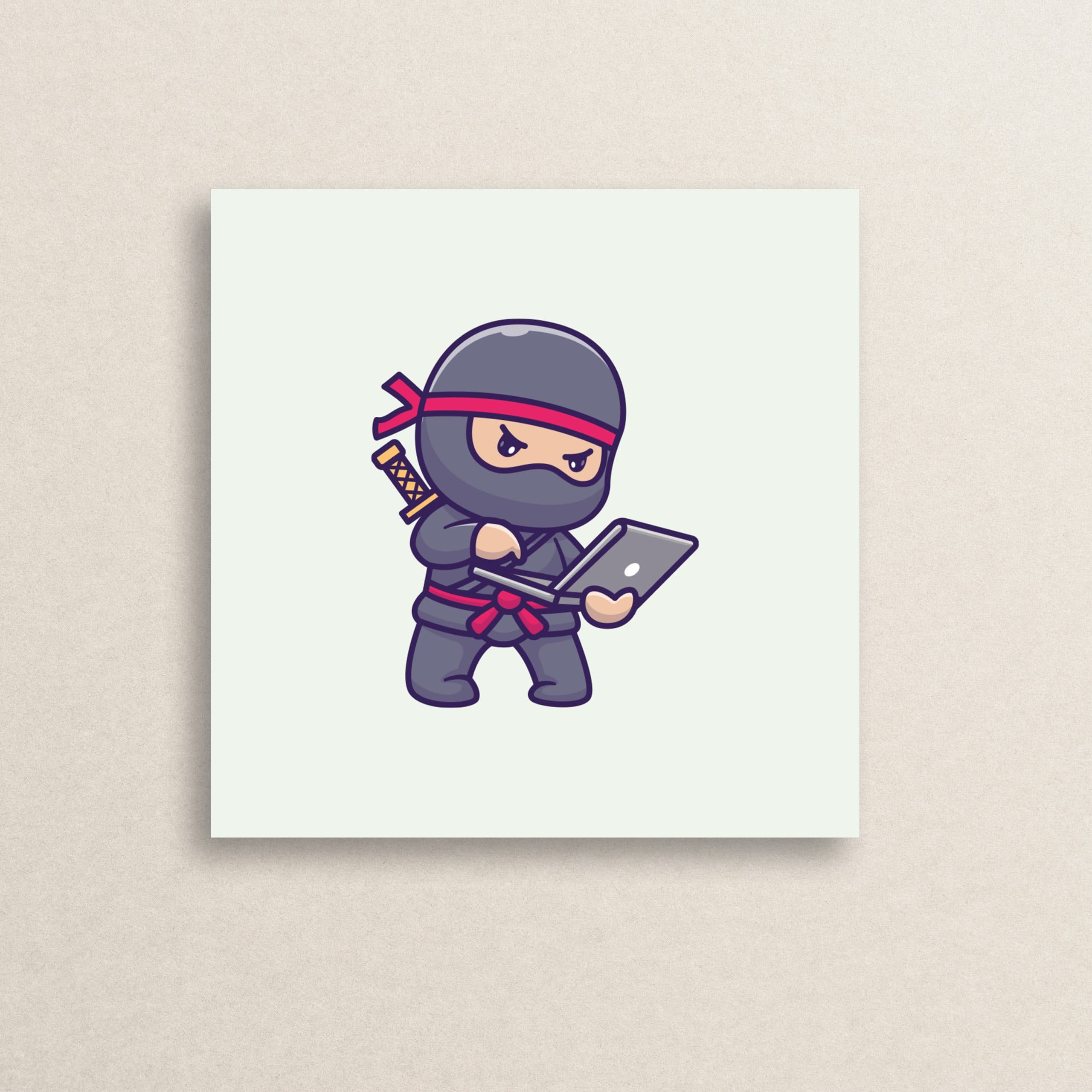 استیکر نینجا هکر گوگولی 01 | The cute ninja hacker sticker 01