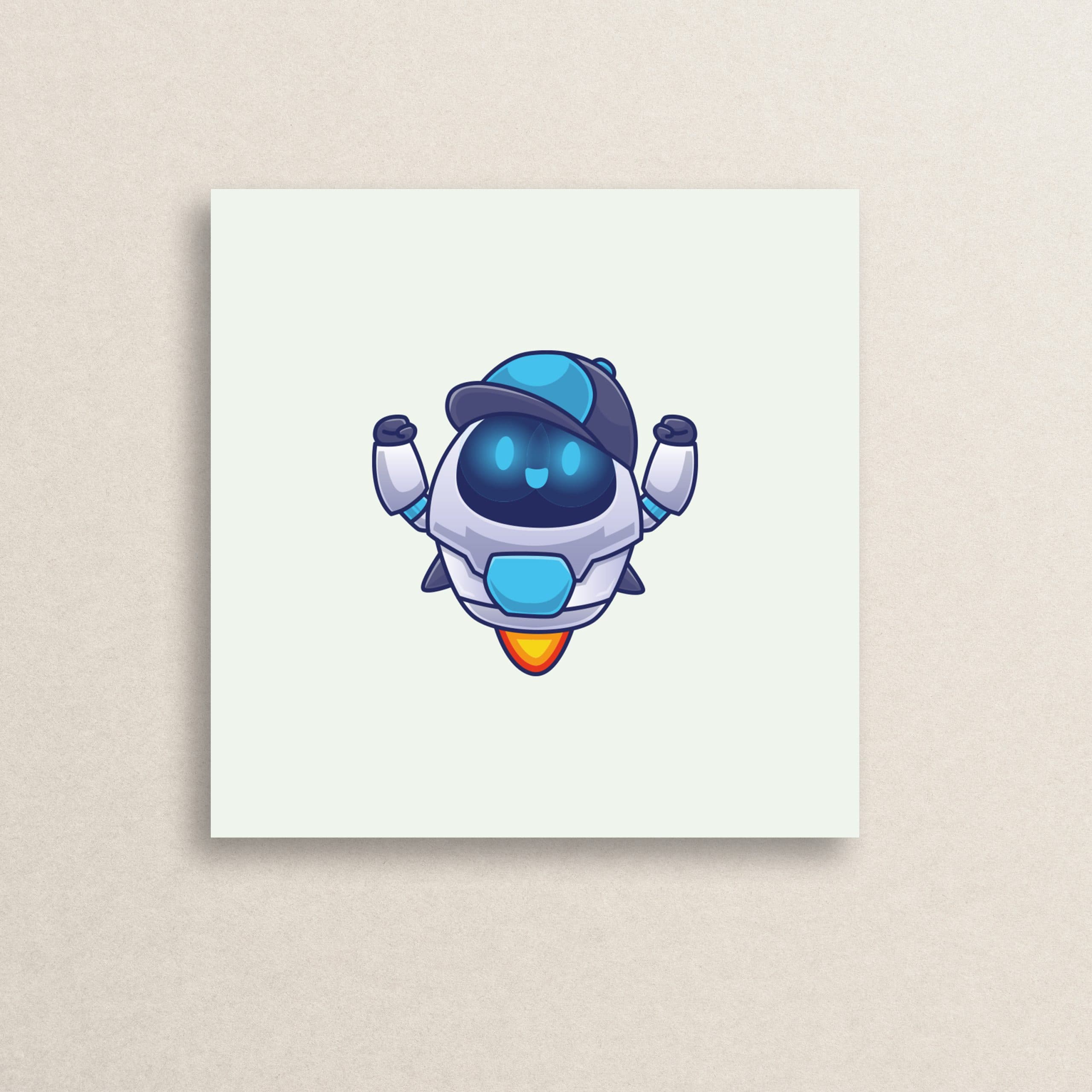 استیکر ربات گوگولی 02 | The cute robot sticker 02