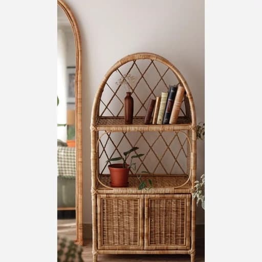 بوفه 3طبقه حصیری شلف کتابخانه کمد اسکلت چوبی سفارشی مبلمان اورلین مدل 964142
