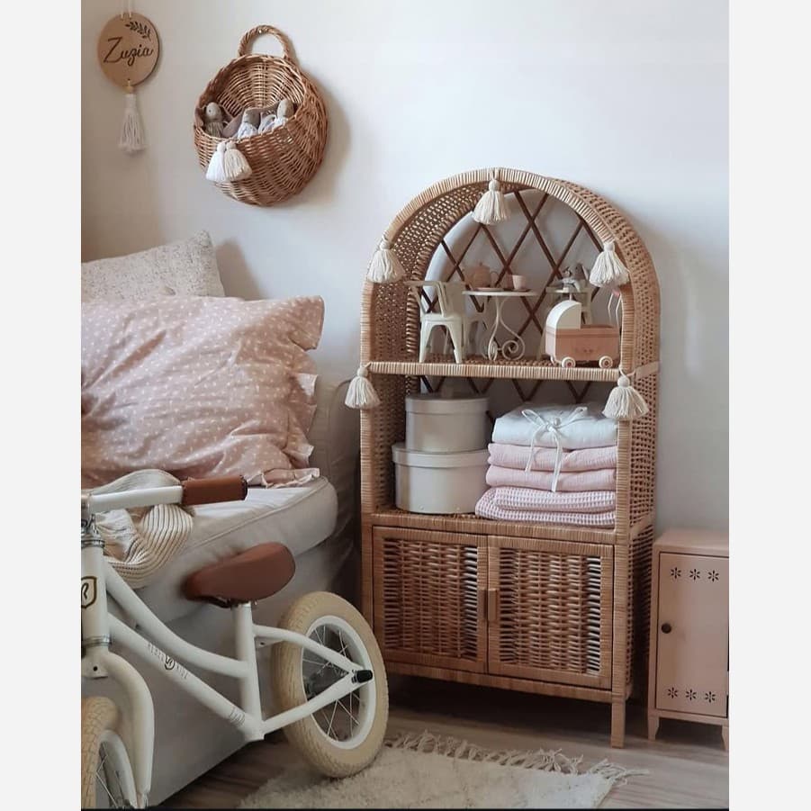 بوفه 3طبقه حصیری شلف کتابخانه کمد اسکلت چوبی سفارشی مبلمان اورلین مدل 964142 — تصویر ۳