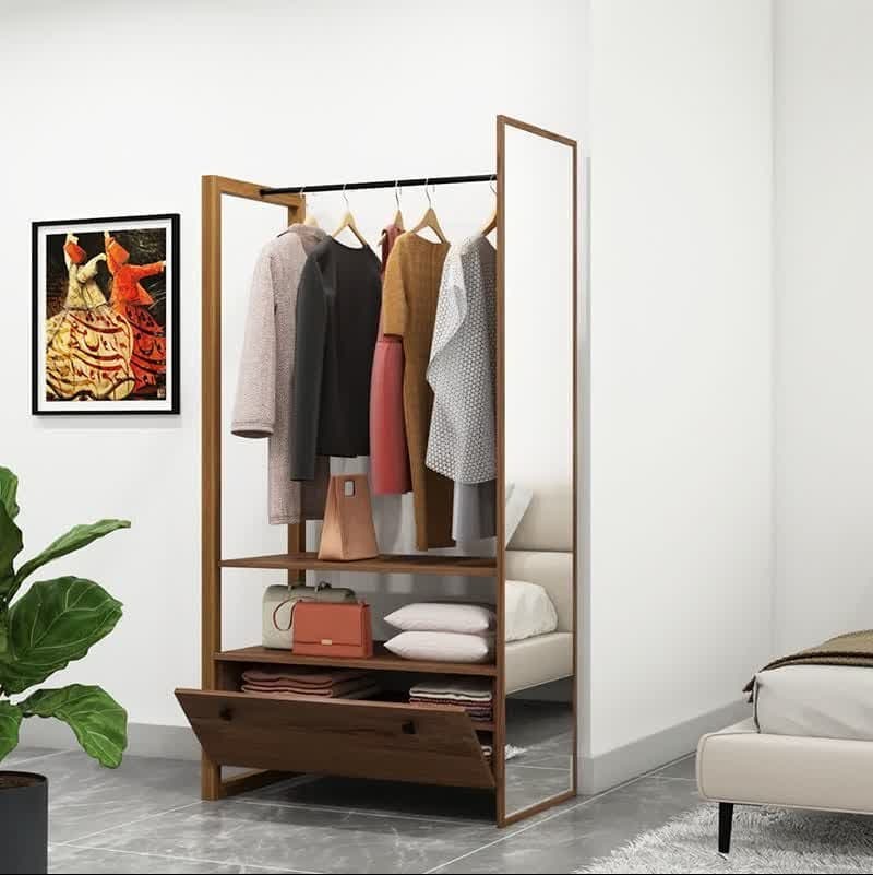 کمد لباس رگال دار خونمون – مدل شوکا 02 – عرض 60 سانتی متر – در 5 رنگ مبلمان اورلین مدل 972795 — تصویر ۲