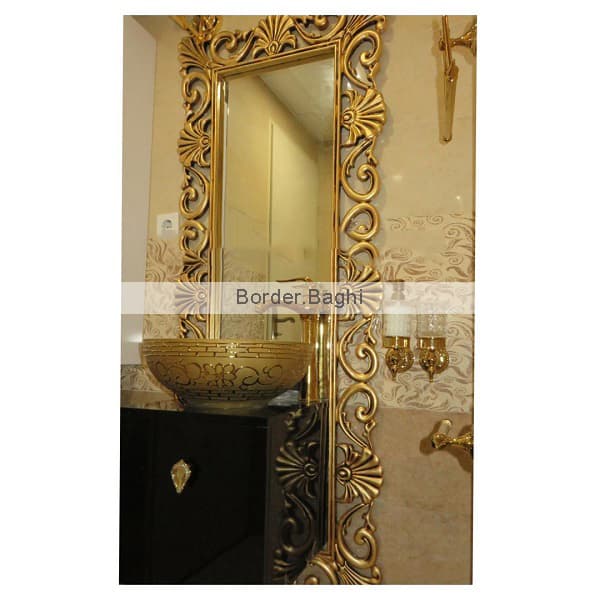 کابین روشویی مدل ایسلند قدی مشکی طلایی — تصویر ۳