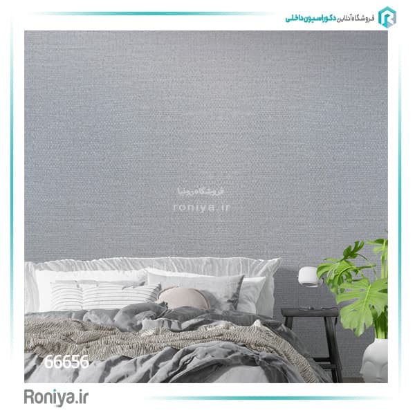 کاغذ دیواری طرح حصیری طوسی کد 66656 — تصویر ۲