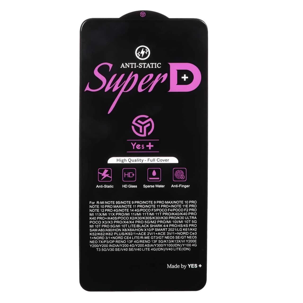 محافظ صفحه نمایش شیشه ای Super D Anti Static Yes Plus مدل Xiaomi Redmi Note 14 4G / Note 12 Pro 4G / Note 11 Pro / Note 11 Pro Plus / Note 10 Pro 4G / Note 10 Pro Max / Poco F3 / F3 GT / F4 / X4 Pro / — تصویر ۲