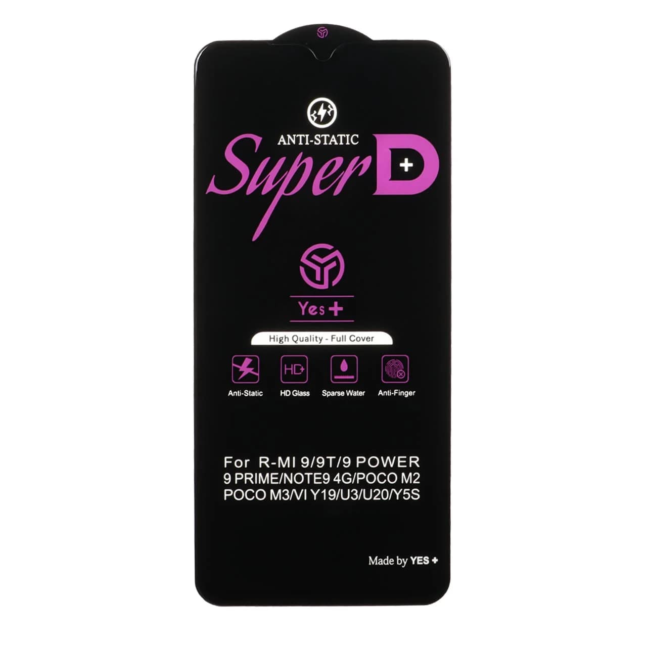 محافظ صفحه نمایش شیشه ای Super D Anti Static Yes Plus مدل Xiaomi Redmi Note 8 Pro / Poco M3 / Redmi 9T / Note 9 4G