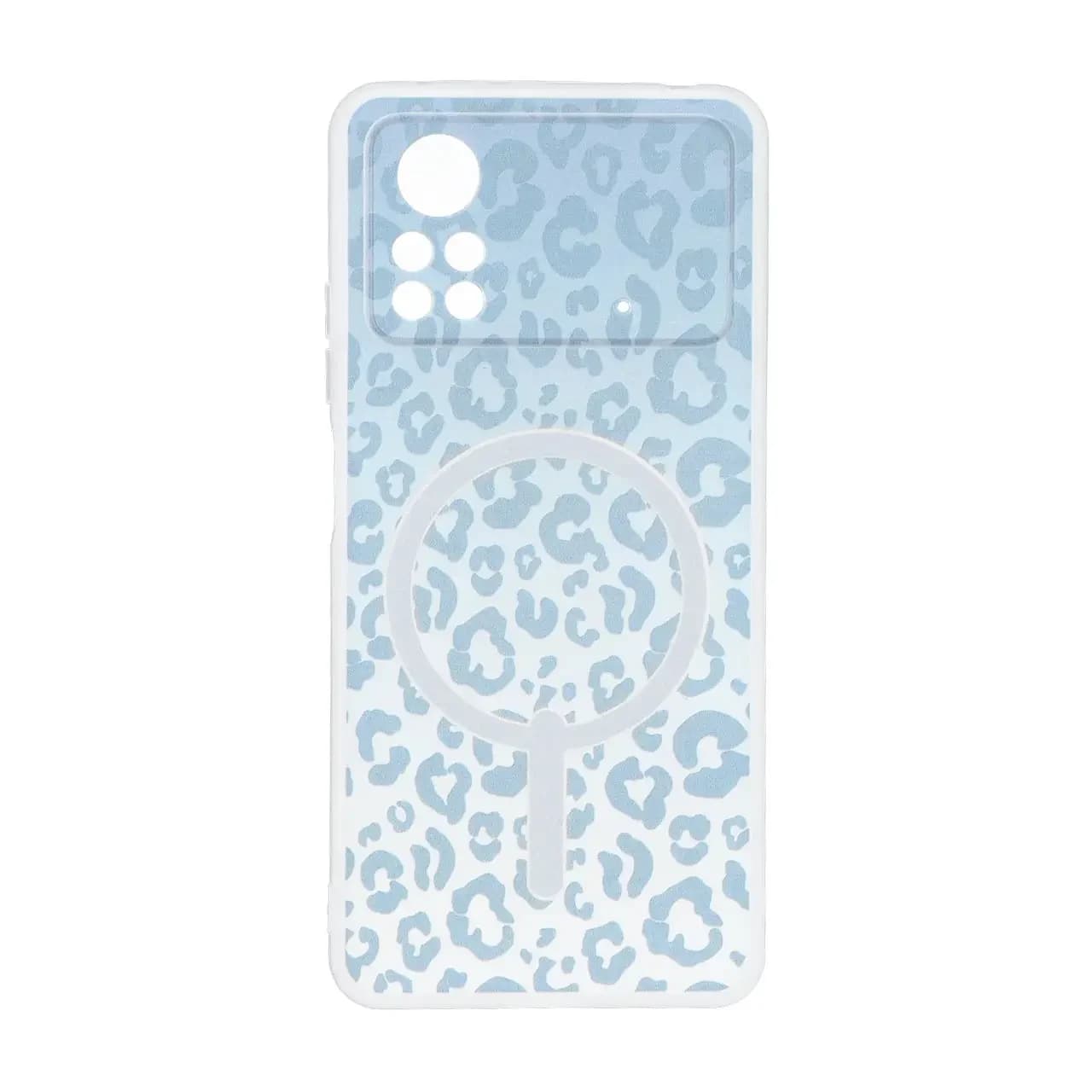 قاب ژله ای پلنگی طرح مگ سیف دور مات محافظ لنزدار Xiaomi Poco X4 Pro