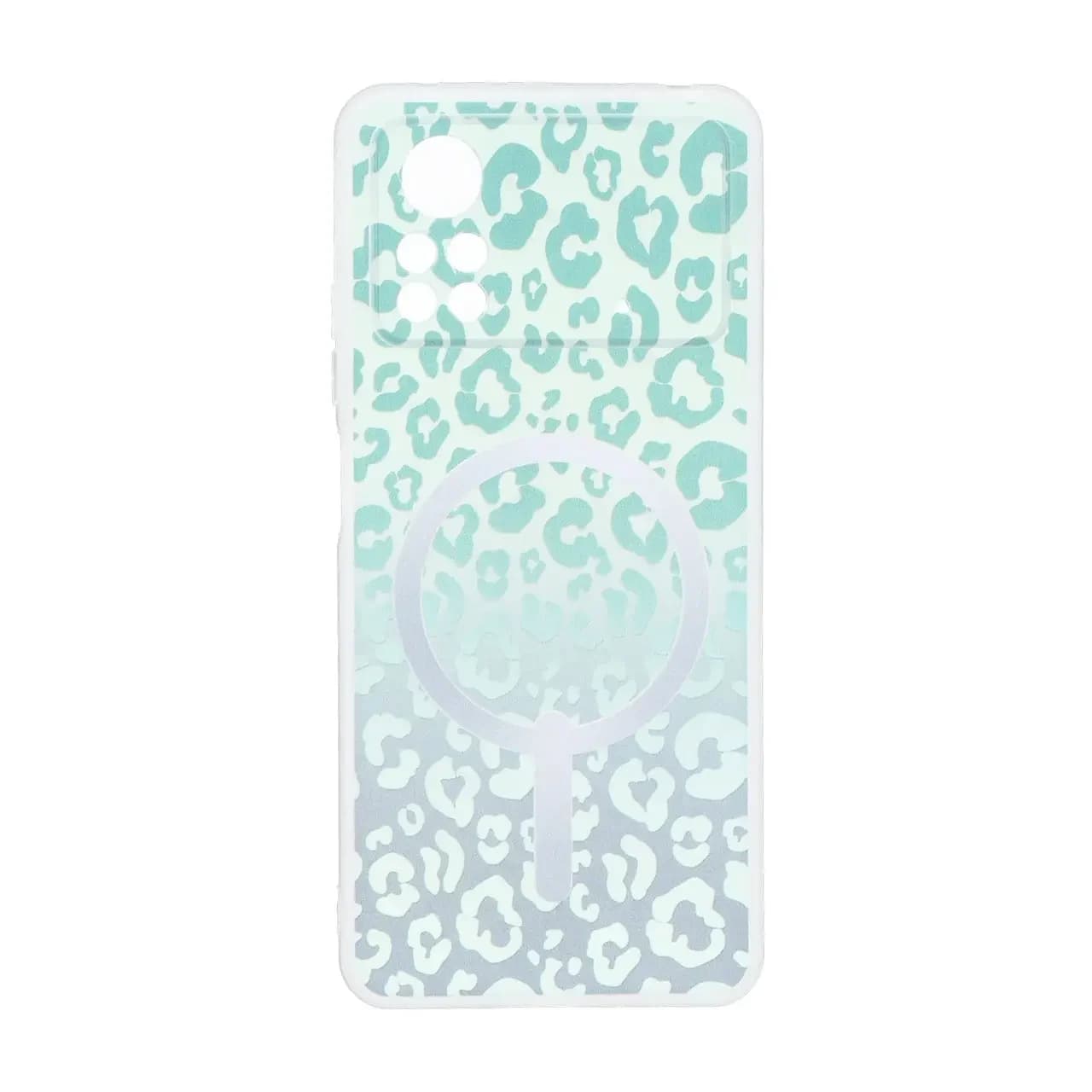 قاب ژله ای پلنگی طرح مگ سیف دور مات محافظ لنزدار Xiaomi Poco X4 Pro — تصویر ۳
