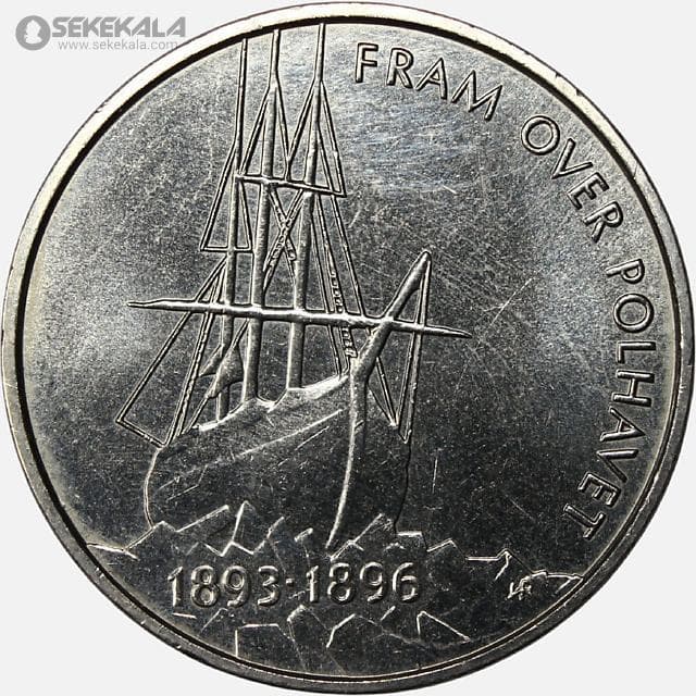 سکه 5 کرون یادبودی کمیاب نروژ 1996 (UNC) + کاور فابریک — تصویر ۲