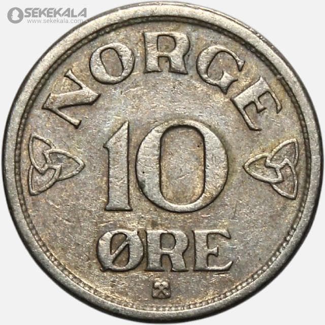 سکه 10 اوره کمیاب نروژ 1953 (هاکان هفتم)