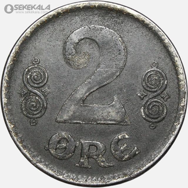 سکه 2 اوره کمیاب دانمارک 1919 (کریستین دهم) — تصویر ۲