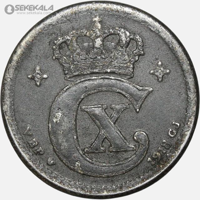 سکه 2 اوره کمیاب دانمارک 1919 (کریستین دهم)