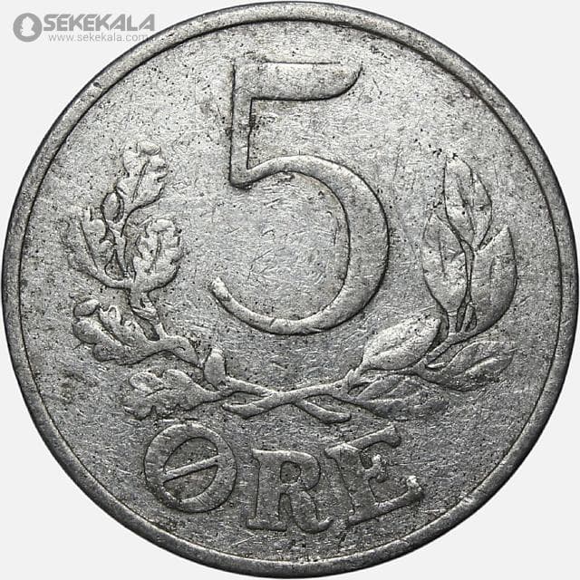 سکه 5 اوره کمیاب دانمارک 1941 (کریستین دهم) — تصویر ۲