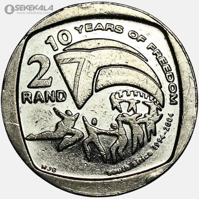 سکه 2 راند یادبودی آفریقای جنوبی 2004