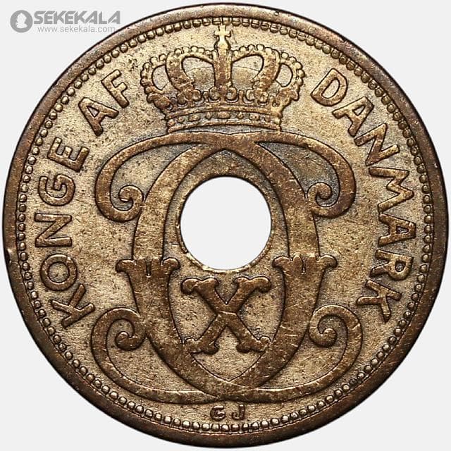 سکه 2 اوره کمیاب دانمارک 1927