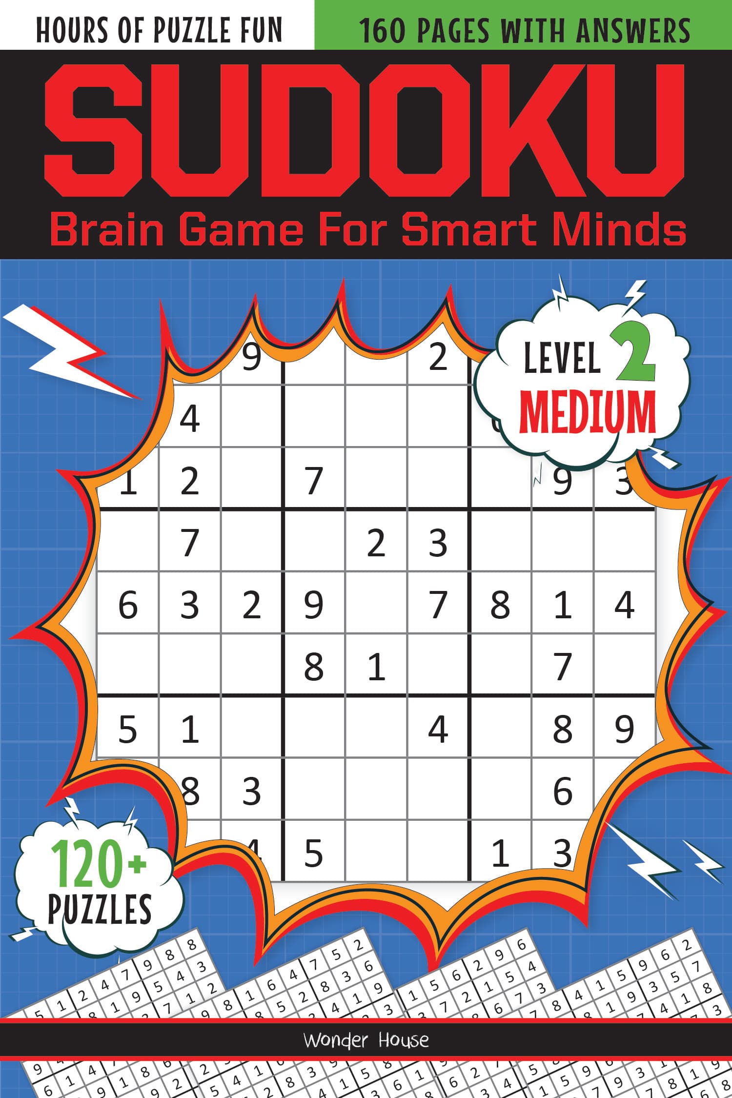 Sudoku – Brain Games For Smart Minds Level 2 Medium : Brain Booster Puzzles for Kids, 120+ Fun Games