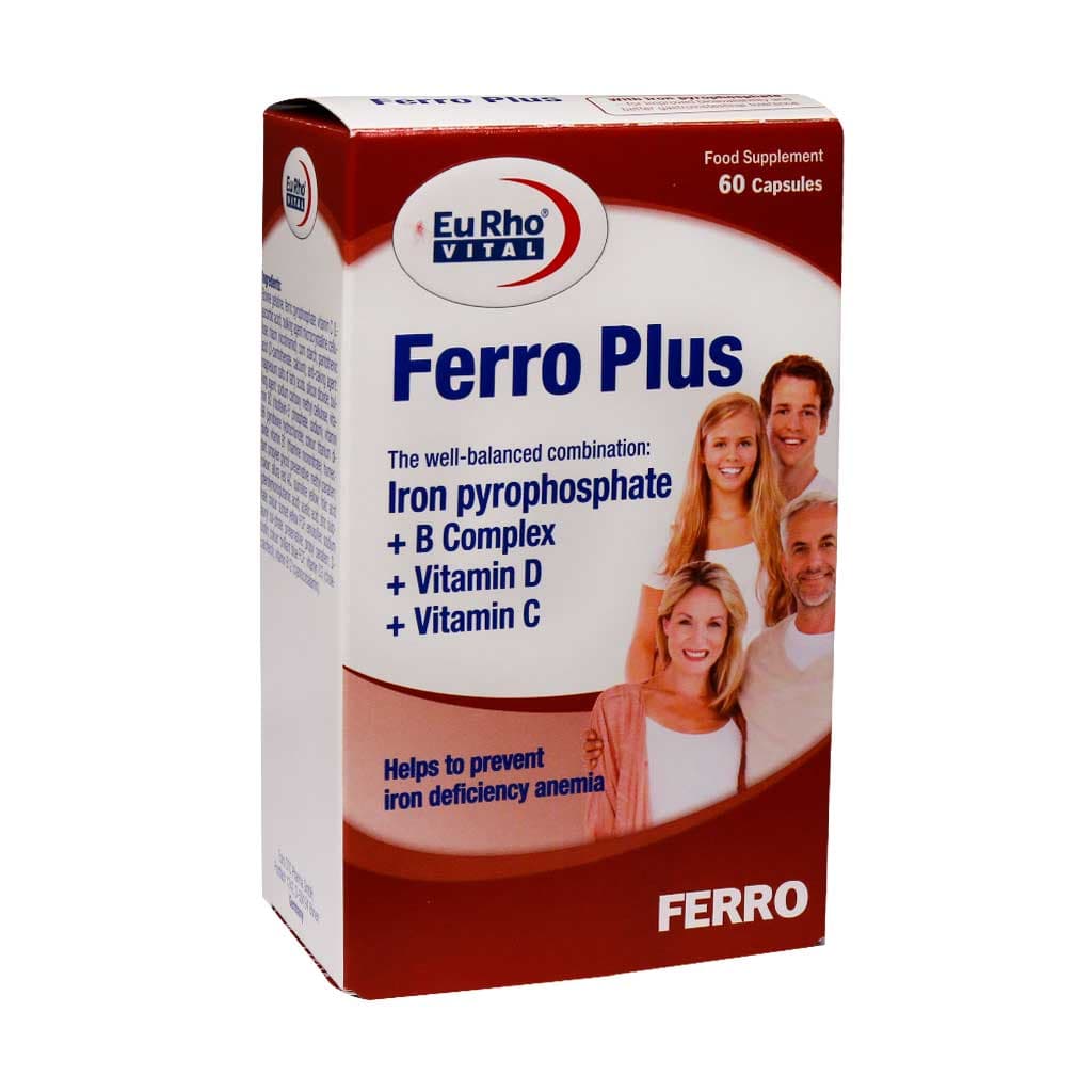 کپسول فرو پلاس یوروویتال 60 عدد Eurho Vital Ferro Plus 60 Capsules