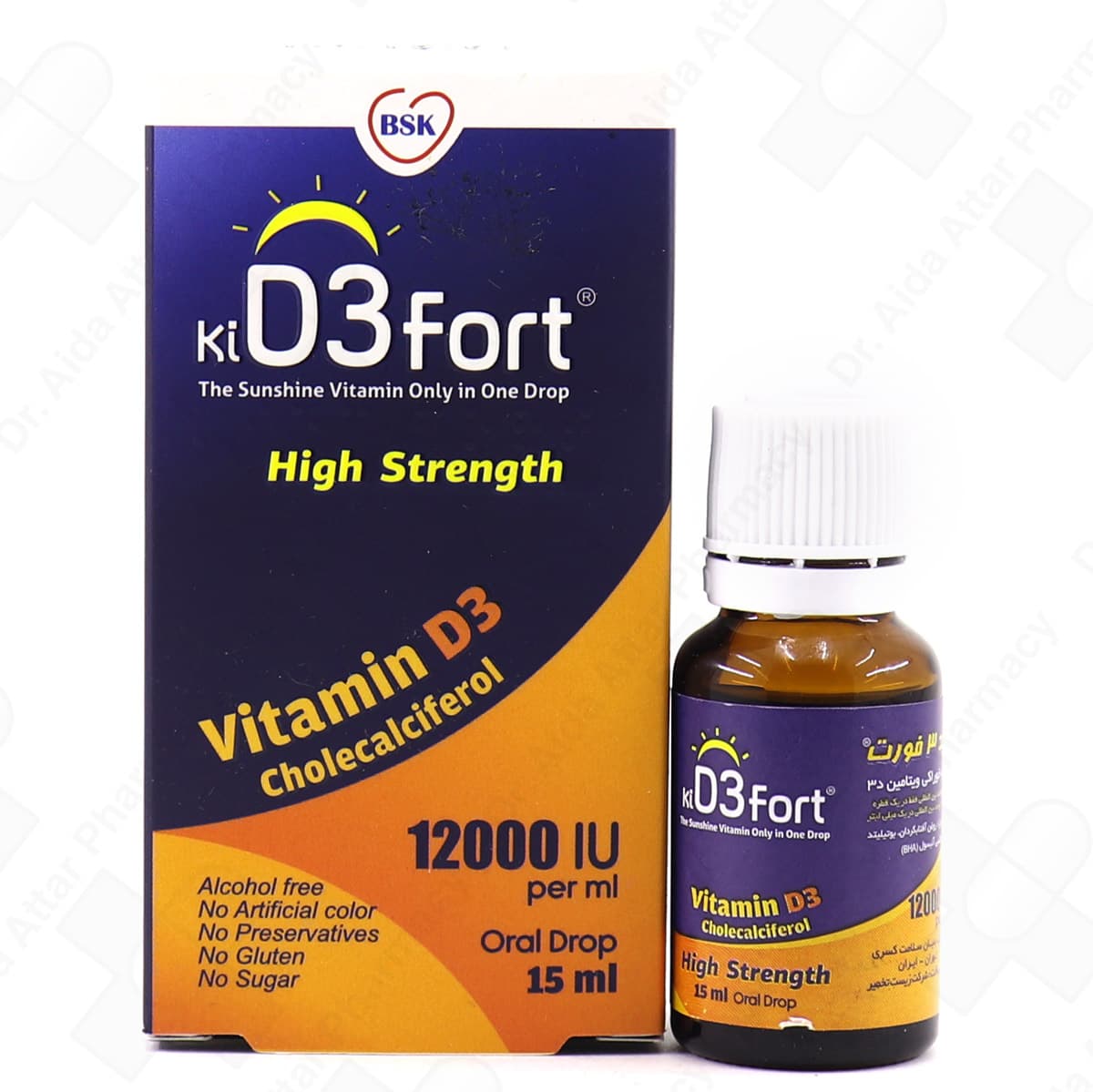 قطره کید ۳ فورت بی اس کی 15 میلی لیتر BSK KiD3 Fort Drops 15 ml