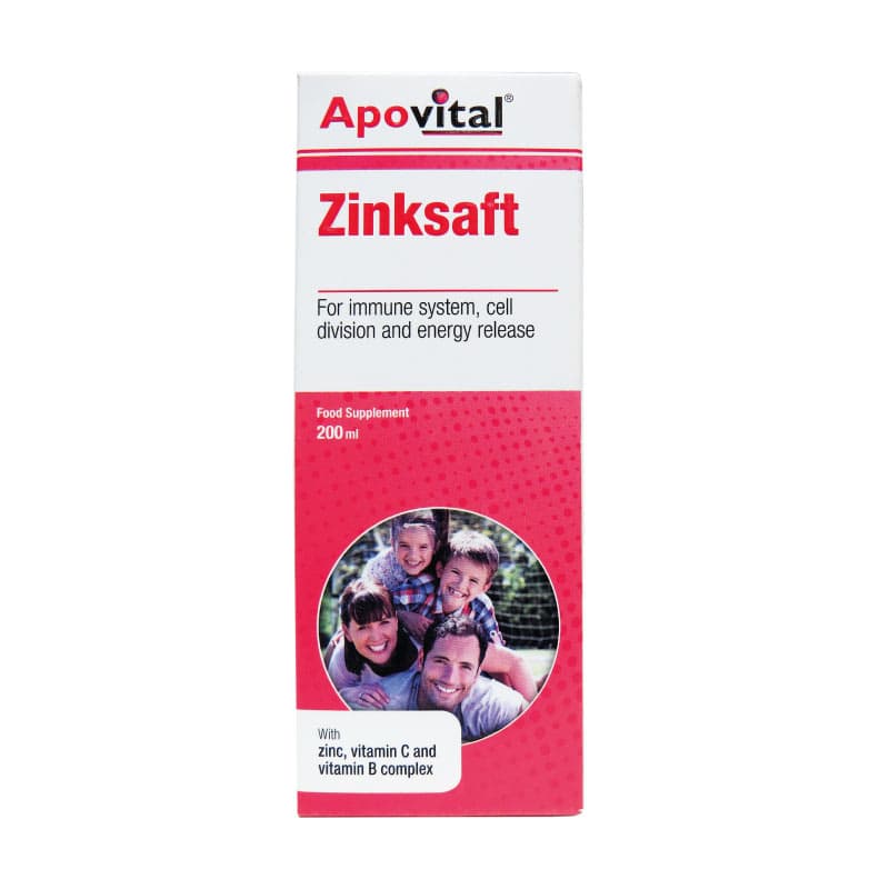 شربت زینک سافت آپوویتال 200 میلی لیتر (تاریخ نزدیک) Apovital Zinc Juice Syrup 200 ml