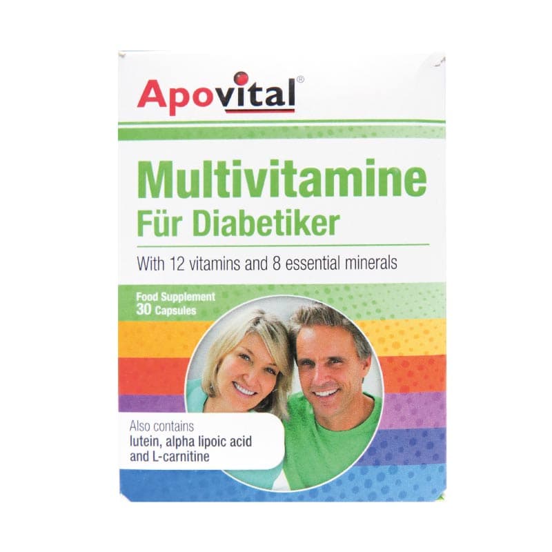کپسول مولتی ویتامین افراد دیابتی آپوویتال 30 عدد Apovital Multivitamine For Diabetics 30 Caps