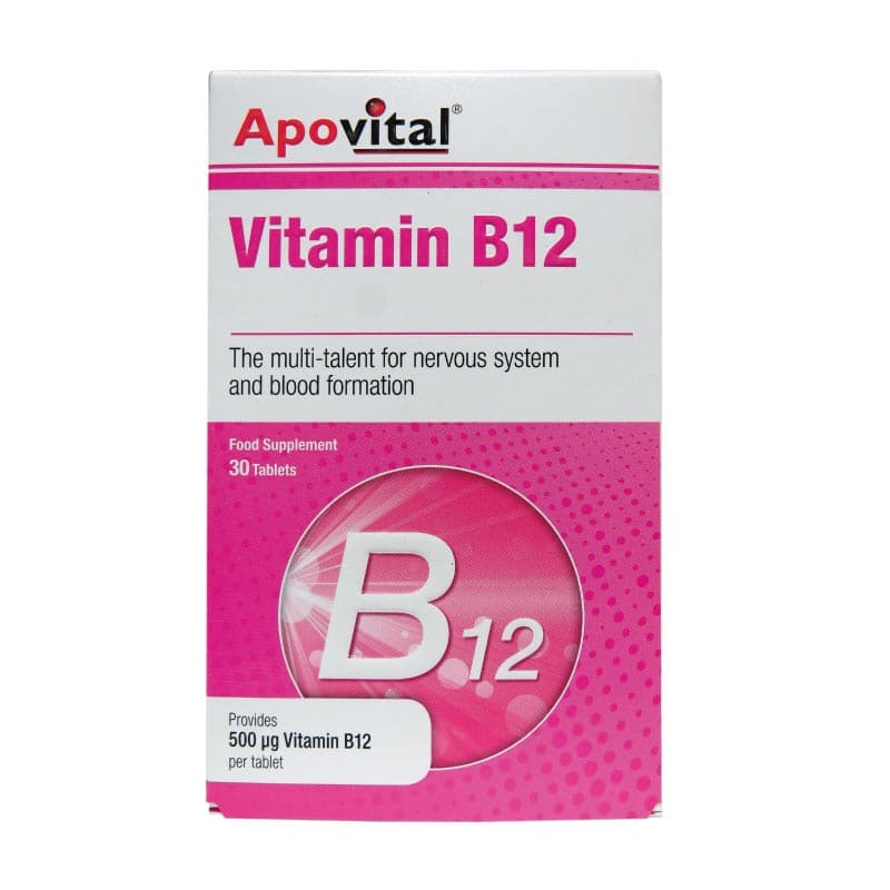قرص ویتامین B12 آپوویتال 30 عدد Apovital Vitamin B12 500 30 Tablets