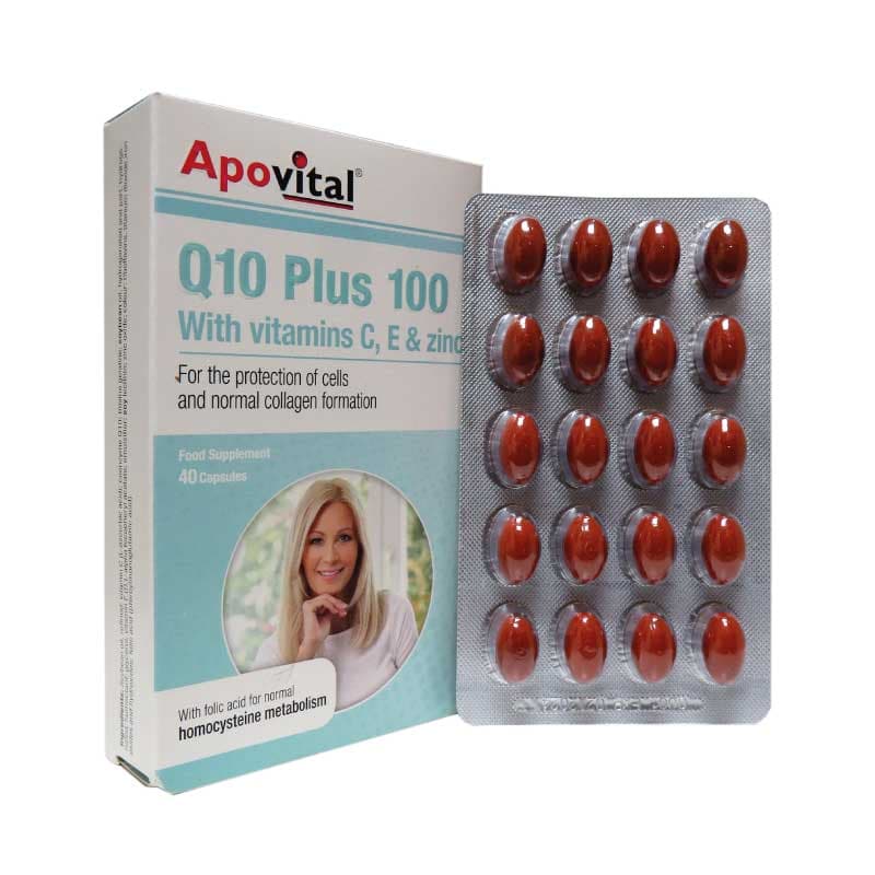 کپسول کیوتن پلاس 100 آپوویتال 40 عدد Apovital Q10 Plus 100 40 Capsules — تصویر ۳
