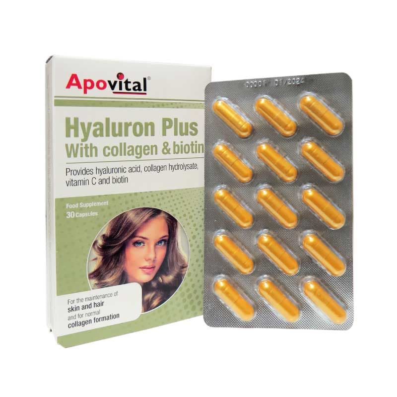 کپسول هیالورون پلاس آپوویتال 30 عدد Apovital Hyaluron Plus 30 Capsules — تصویر ۳