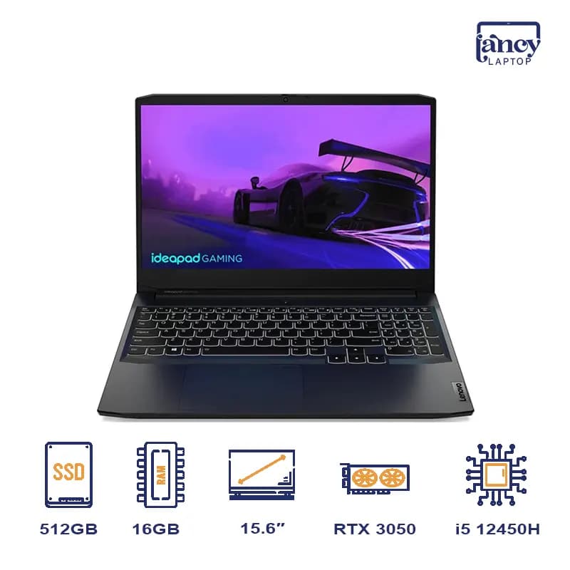 لپ تاپ اپن باکس 15.6 اینچی لنوو IdeaPad Gaming 15 Core i5-12450H 16GB DDR4 512GB SSD RTX 3050 4GB FHD IPS