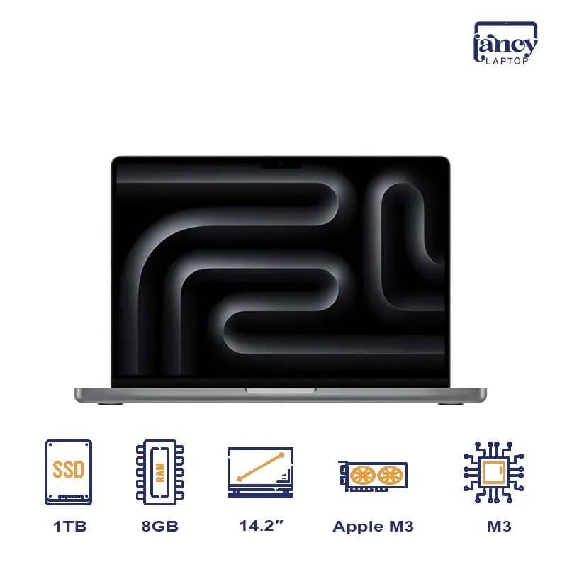 لپ تاپ استوک 14.2 اینچی اپل MacBook Pro M3 8GB 1TB SSD Retina XDR